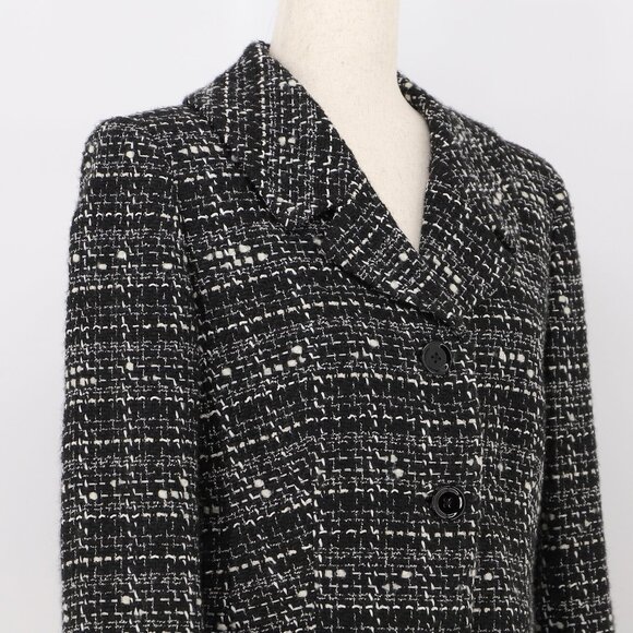 LAFAYETTE 148 NY Wool Blend Tweed Blazer Jacket Size 8 Black and White - Picture 3 of 5